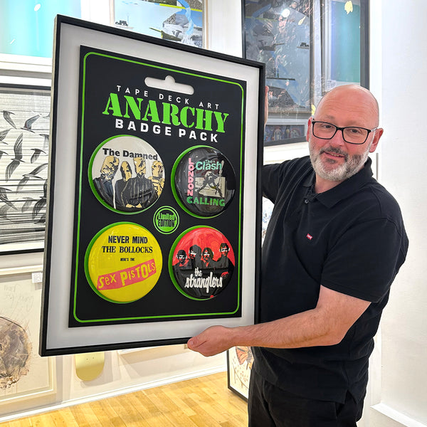 4 x Badge Pack, ANARCHY (Sex Pistols, The Damned, The Stranglers & The Clash